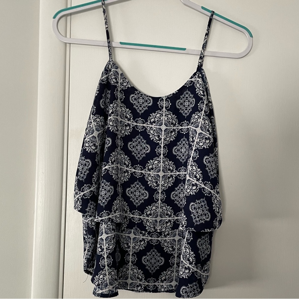 Francesca’s Navy Overlay Tank - Picture 1 of 5